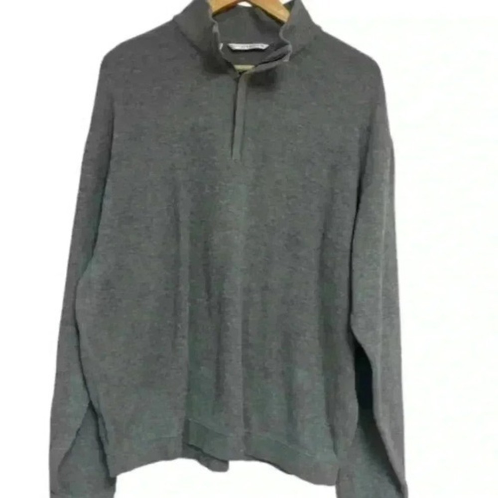 Cutter & Buck Quarter 1/4 Zip Cotton Pullover Sweater Mens Size XL Gray
